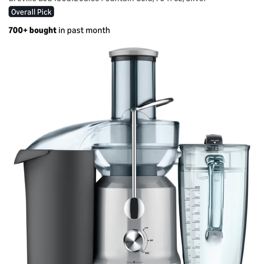 Breville Silver Juicer with Black Accents